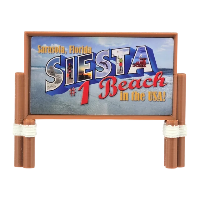 Miniature Siesta Key beach sign magnet