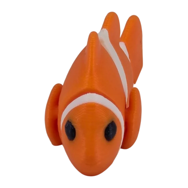 Orange articulated clownfish