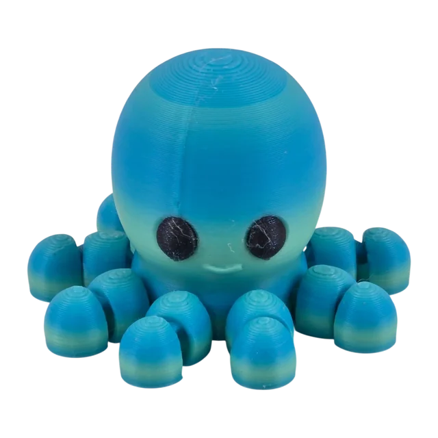 Blue and green articulated octopus